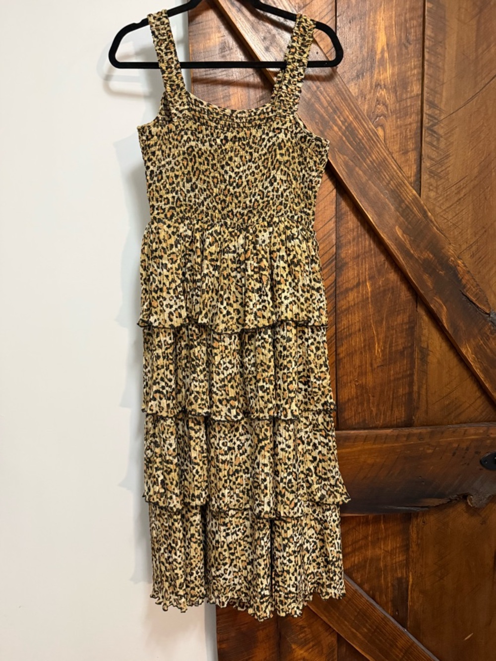 Leopard Print Tiered Maxi Dress - Tan - Picture 3 of 5